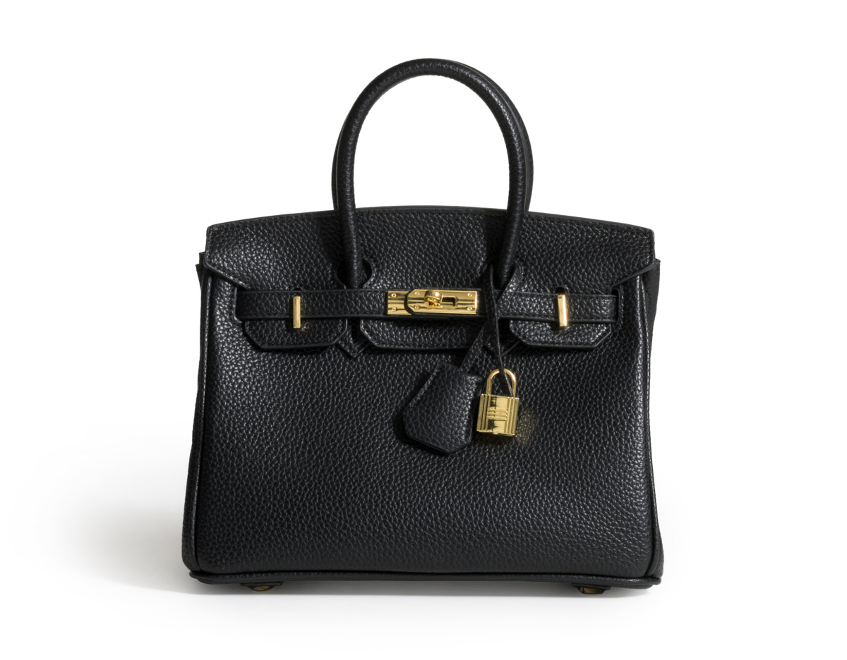 Luxury leather handbag for women in Birkin bag look